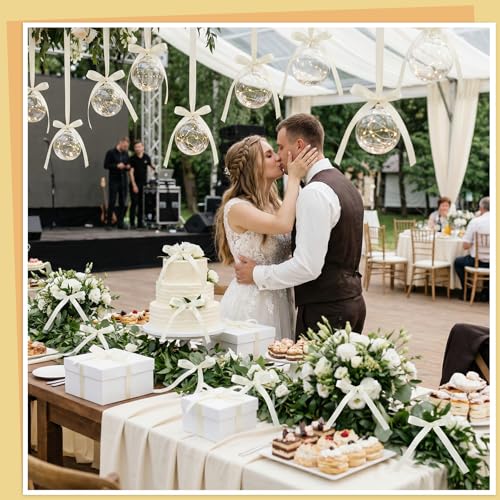 30 Pack Ivory Ribbon Bows for Cake Decorations Pre (30 Count)