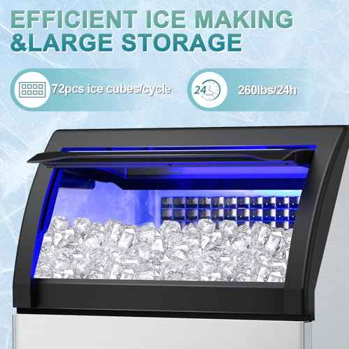 260 lbs High Output Commercial Ice Maker Undercounter Self