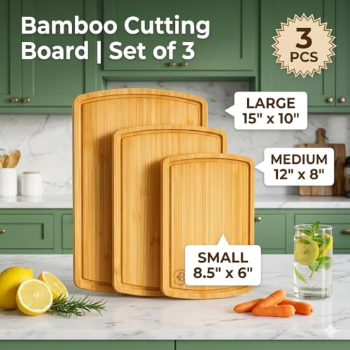 Non Toxic Cutting Boards for Kitchen (3 Count)