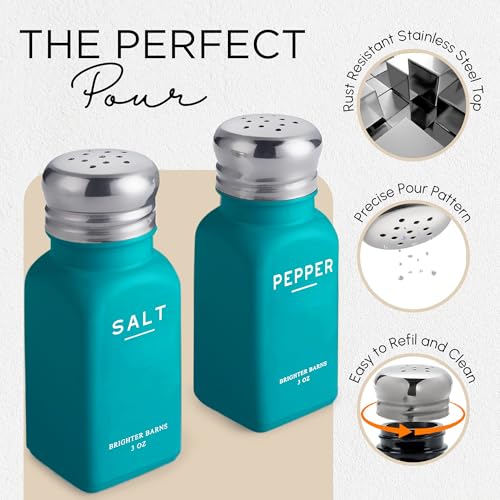 Teal Salt and Pepper Shakers Set by Brighter Barns (2 Count)