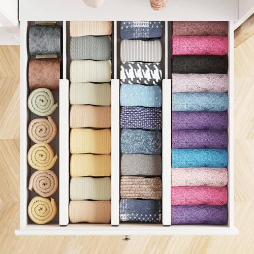 Bamboo Dresser Drawer Dividers 6 Pack (6 Count)