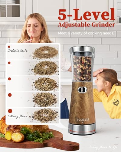 Electric Salt and Pepper Grinder Set with Storage Base (2 Count)