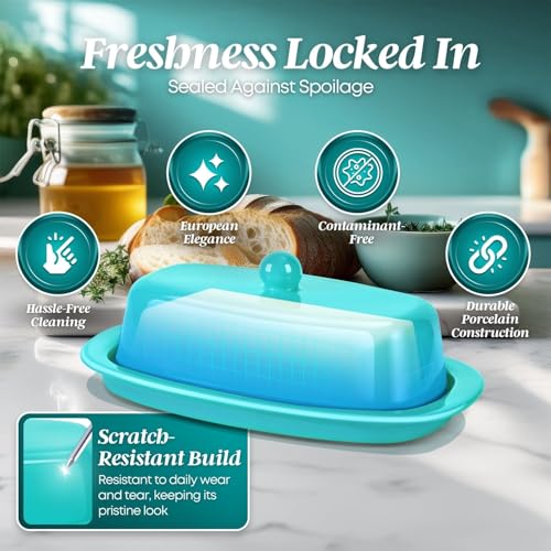 Standard Ceramic Butter Dish with Lid for Countertop