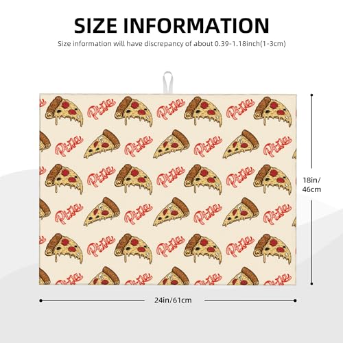 Cute Pizza Food Microfiber Dish Drying Mat for Kitchen Counter 18"x24" Funny Dishes Pad Dish Drainer Rack Mats Washable Absorbent Fast Dry