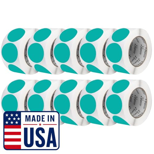 Teal Perforated Round Circle Dot Sticker 3 (10 Count)