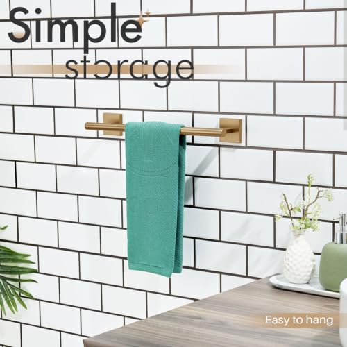 Bathroom Towel Bars 12 Inch Towel Ring Champagne Bronze 30CM Hand Towel Holder for Bath Kitchen Wall Stainless Steel B4005CPG