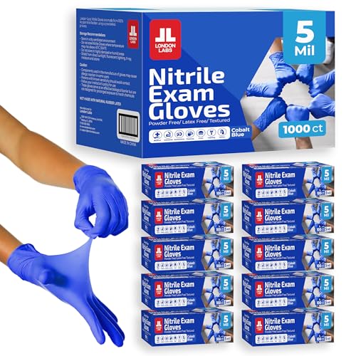 Cobalt Blue 5 Mil Nitrile Exam Gloves Disposable Latex Free