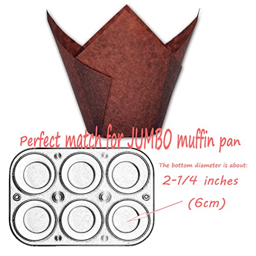 Jumbo Extra Large size Brown Tulip Baking Cups 2 (130 Count)