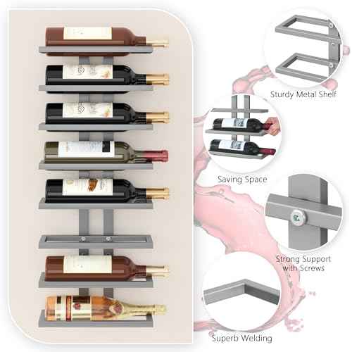 3 Set 8 Tier Wall Mount Wine Rack (24 Count)