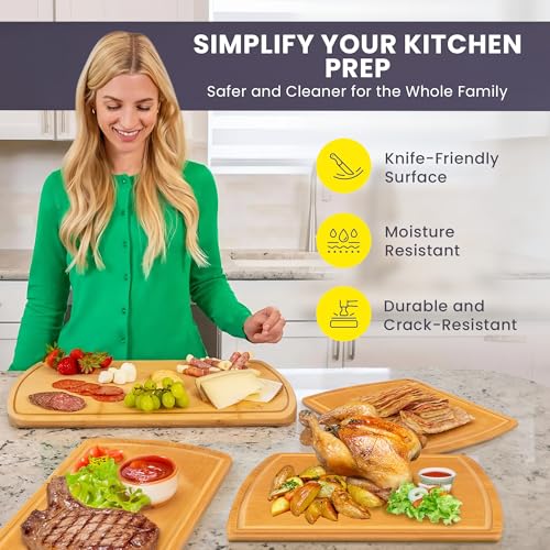 Glue Free Surface™ 2XL Extra Large Bamboo Cutting Board Set of 4 (4 Count)