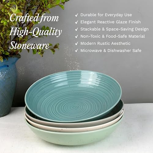 Siterra Artist's Blend Stoneware Pasta Bowls (4 Count)