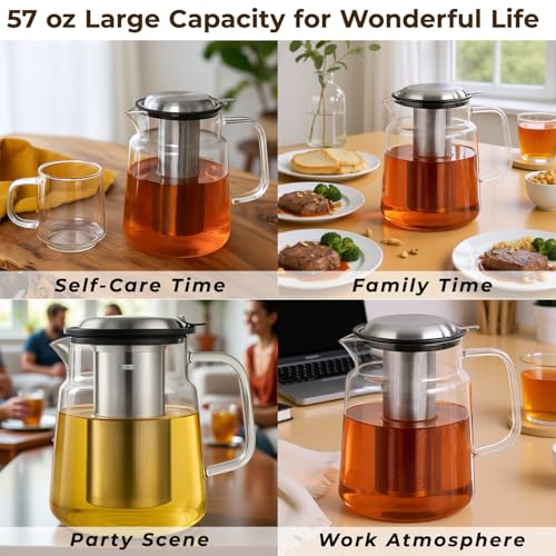 57oz Glass Tea Pot with Infuser (57 Count)