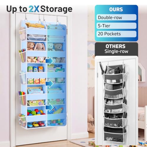 Blue Over the Door Organizer 5 Tiers