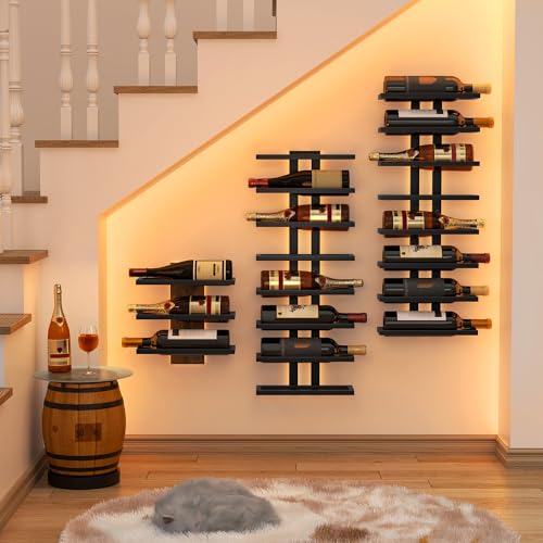 2 Set 8 Tier Wall Mount Wine Rack (16 Count)