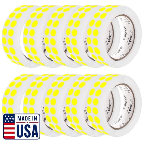 Neon Yellow Perforated Round Circle Dot Sticker 1 (10 Count)