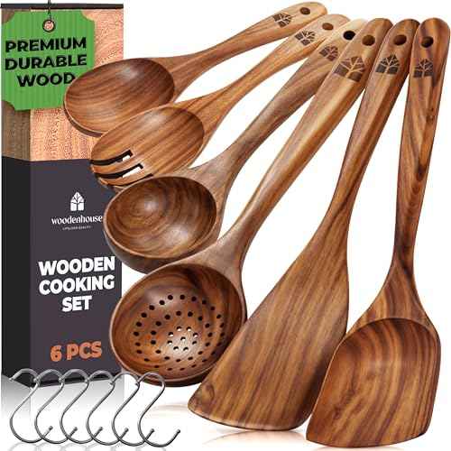 Wooden Spoons for Cooking 6 Pcs