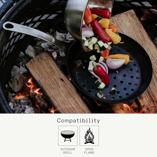 Cookware 12" Seasoned Carbon Steel Grill Frying Pan