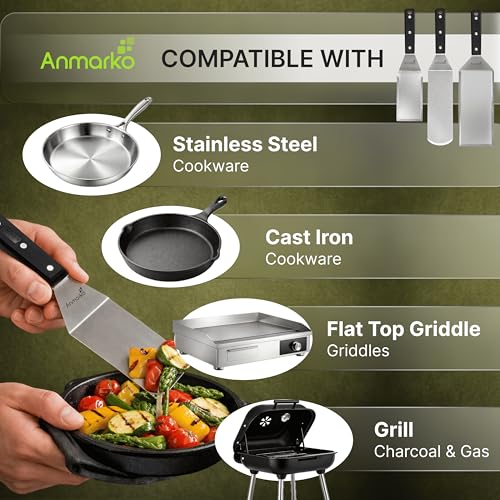 Stainless Steel Spatula Set (3 Count)