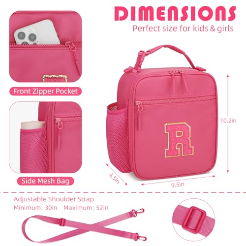 Initial Insulated Lunch Bag for Girls Kids