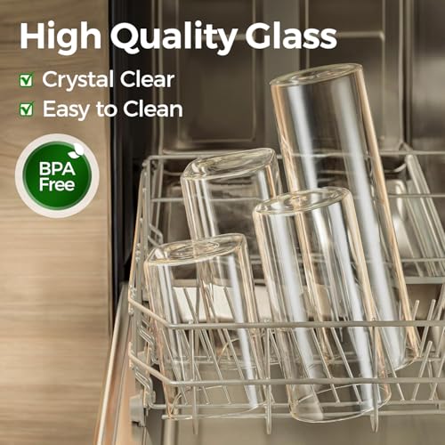 Square Glass Containers with Lids 0.6 Qt (6 Count)