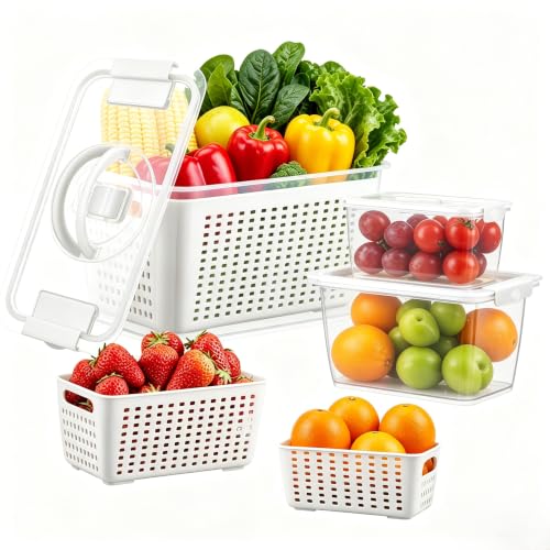 Produce containers for fridge (135.2561 Fl Oz)