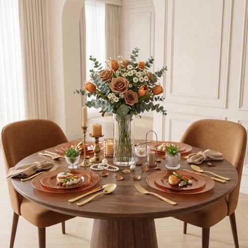 200 Pcs Amber Plastic Plates (200 Count)