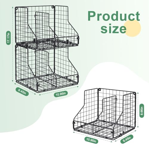 4 Pack Stackable Can Organizer for Pantry with Adjustable Dividers (4 Count)