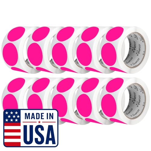 Neon Pink Perforated Round Circle Dot Sticker 2 (10 Count)