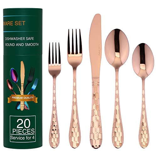 Hammered Silverware Set 20