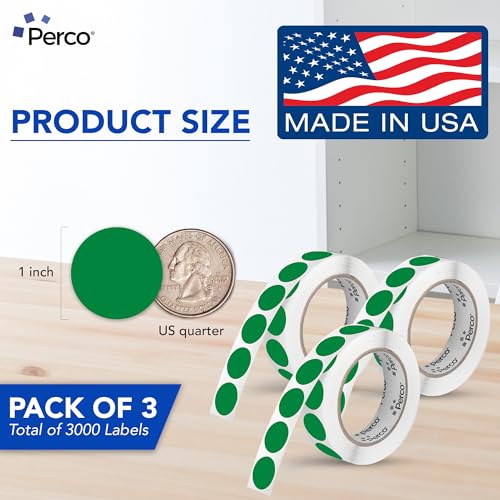 Green Perforated Round Circle Dot Sticker 1 (3 Count)