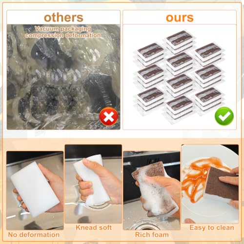 30 Pcs Individually Wrapped Sponges for Airbnb Apartment Brown (50 Count)