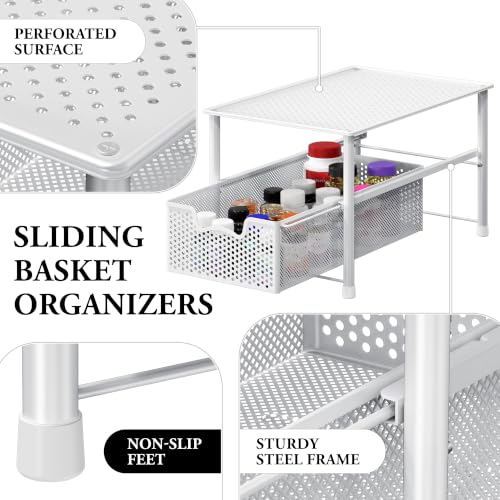 Stackable Under Sink Sliding Basket Drawer