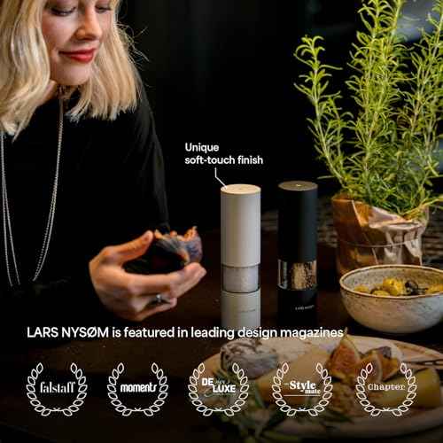 Electric Salt and Pepper Grinder Set I Automatic Salt and Pepper Mills with Adjustable Ceramic Grinder I USB Rechargeable Electric Spice Mill Set with LED Light