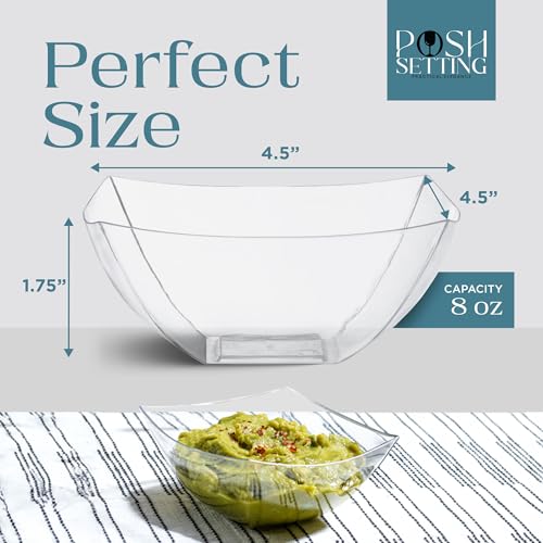 4 Pack Disposable Clear Plastic Party Bowls (4 Count)