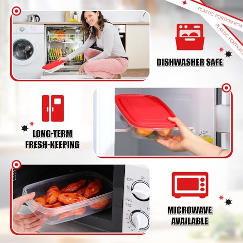 18 Pcs 33 oz Plastic Food Storage Containers with Lids (18 Count)