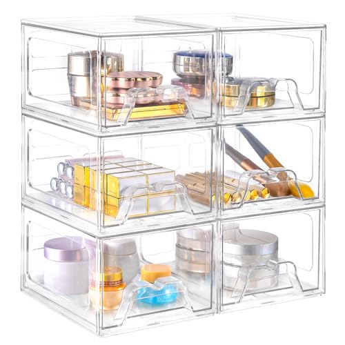 6 Pack Stackable Storage Drawers (6 Count)