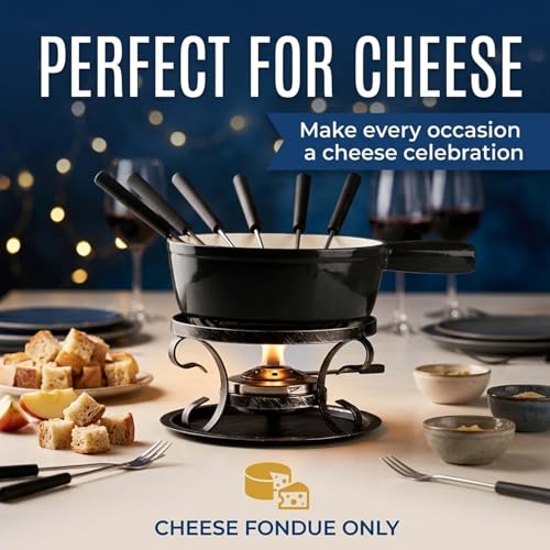 10 Piece Cast Iron Cheese Fondue Pot Set
