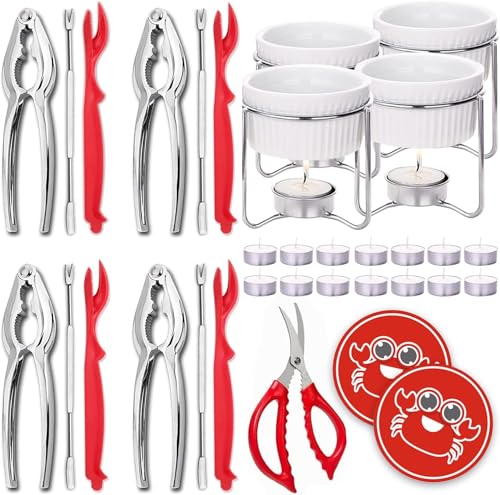 33 Pcs Crab Crackers and Tools Set with 4 Crab Leg Crackers