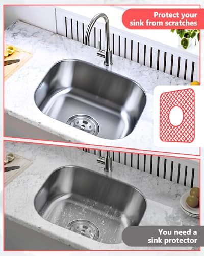 2 Pack Silicone Sink Mat Protector for Kitchen Sink