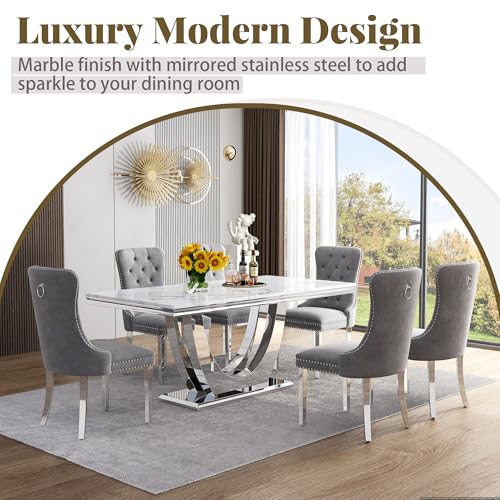 Marble Dining Table Set for 4
