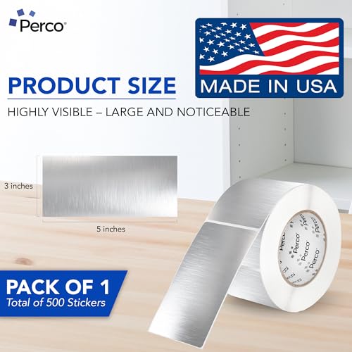 Metallic Silver 3x5 Inch Perforated Sticker Labels