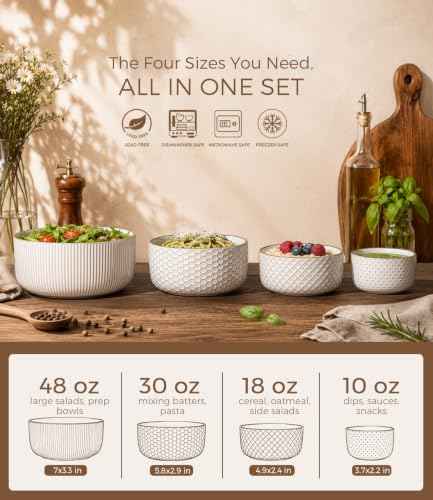 Ceramic Mixing Bowls Set of 4 (4 Count)