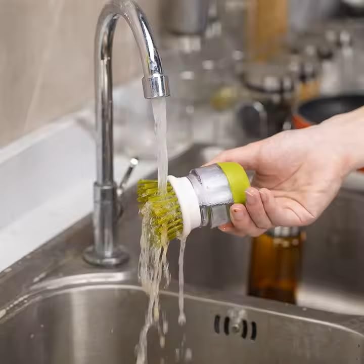 Soap Dispenser Palm Dish Brush with Storage Bracket (2 Count)