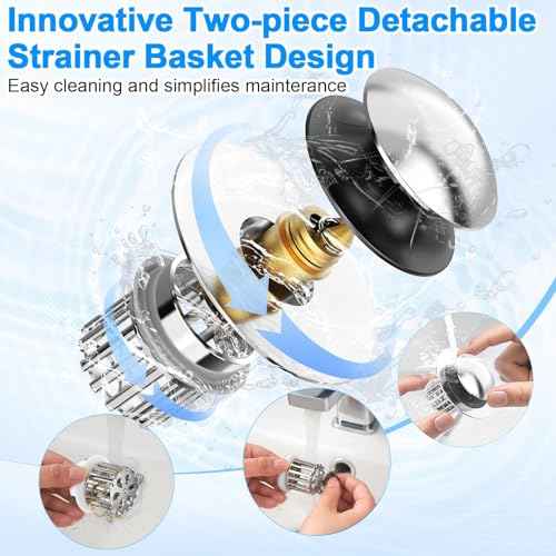 Universal 3 in 1 Bathroom Sink Drain Strainer