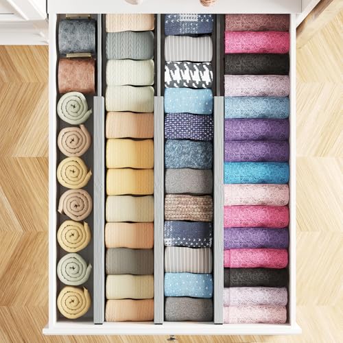 Bamboo Dresser Drawer Dividers 6 Pack (6 Count)