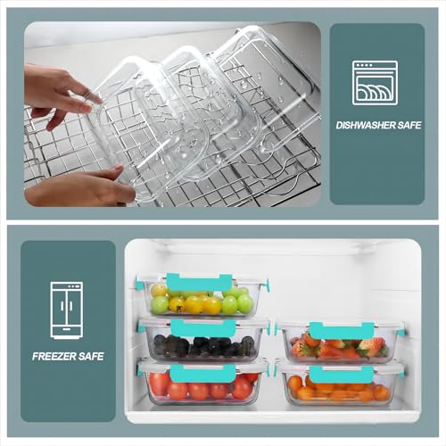 30 oz 5 Pack Glass Meal Prep Containers with Lids (5 Count)