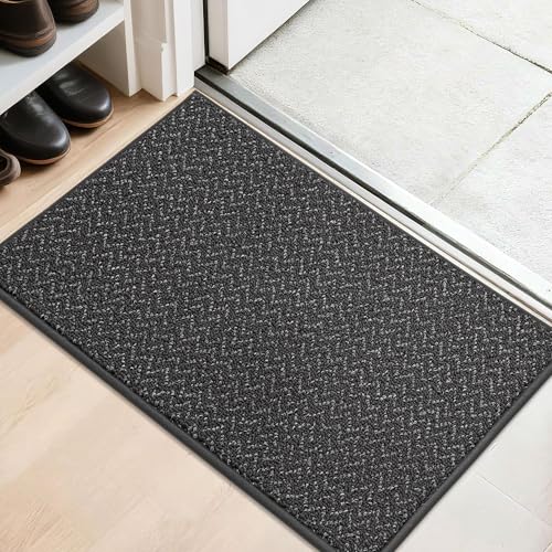 Dirt Trapper Door Mat 20"x32" Non Slip Washable Dark Grey (4.44 Sq Ft)