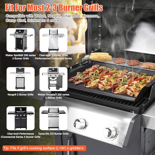 23 x 16 Inch Cast Iron Griddle for Gas Grills and Stove Tops