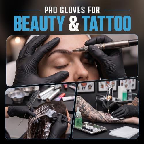 Nitrile Gloves Disposable Rubber Latex Gloves Black Nitrile Latex Gloves XL Black Rubber Gloves Disposable Cleaning Mechanic Gloves HEAVY DUTY 6 Mil Nitrile Gloves (1000 Count)