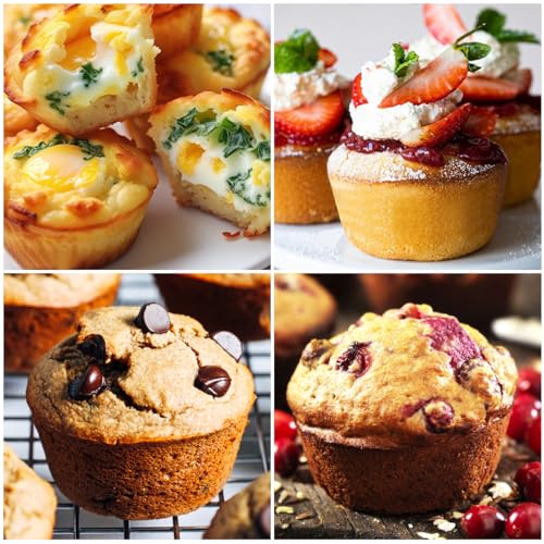 12 Cups & 24 Cups Silicone Muffin Pan with Metal Frame (2 Count)